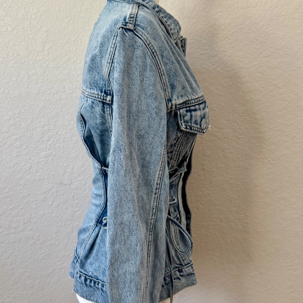 NWT Anthropologie Aureta Studio Lana Denim Corset Jacket Women's Size XS E - Picture 5 of 13